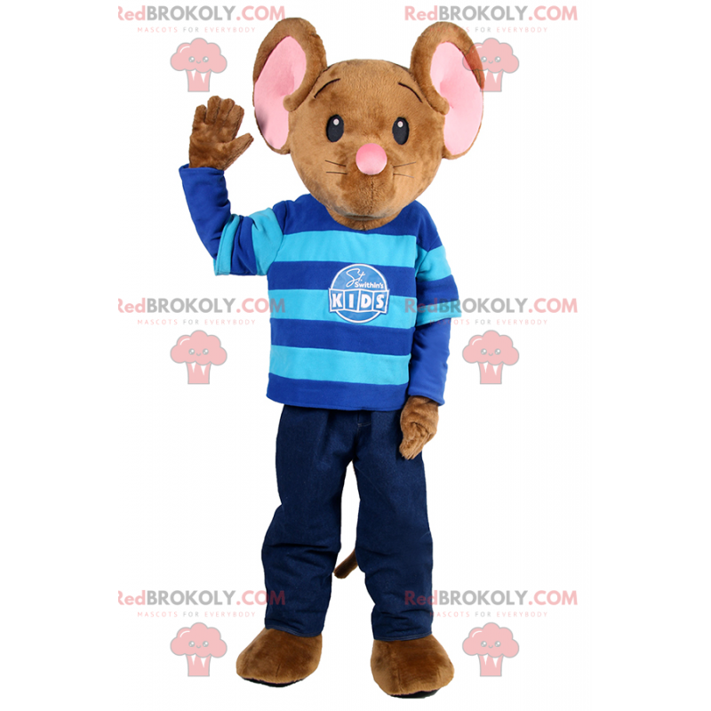 Mascotte de petite souris en tenue d'enfant - Redbrokoly.com