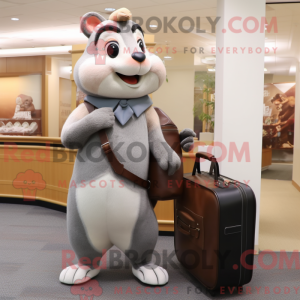 Grå Chipmunk maskot kostume...