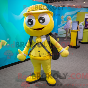 Geel Gyro-mascottekostuum...