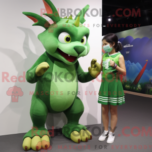 Grøn Chupacabra maskot...