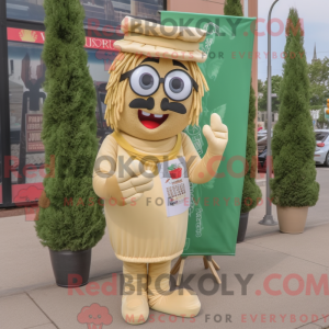 Beige Pesto Pasta Maskot...