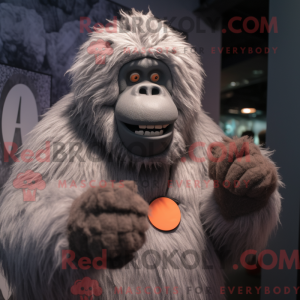 Grå orangutang maskot...
