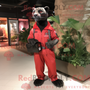 Red Panther-mascottekostuum...