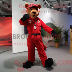 Red Panther maskot kostume...
