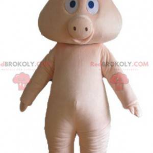 Fully customizable pink pig mascot - Redbrokoly.com