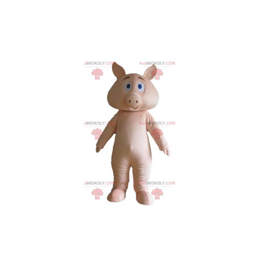 Fully customizable pink pig mascot - Redbrokoly.com