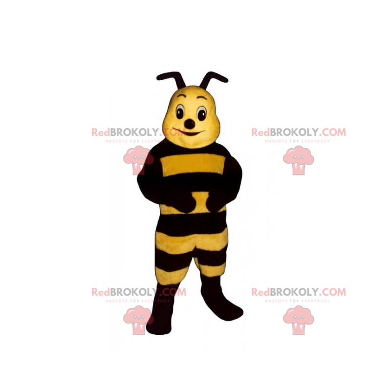 Liten bie-maskot med korte antenner - Redbrokoly.com