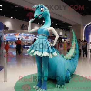 Cyan Brachiosaurus máscara...