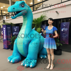 Cyan Brachiosaurus máscara...