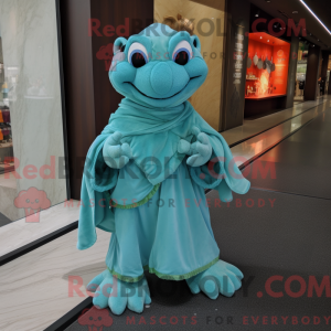 Disfraz de mascota Cyan Sea...