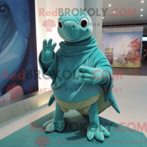 Cyaan zeeschildpad...