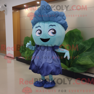 Blue Cabbage Leaf maskot...
