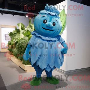 Blue Cabbage Leaf maskot...