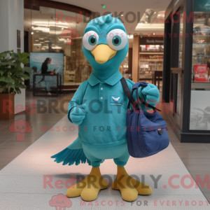 Teal Dove maskotdraktfigur...