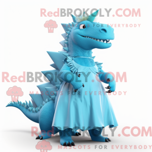 Sky Blue Stegosaurus mascot...