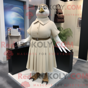 Beige duivenmascottekostuum...
