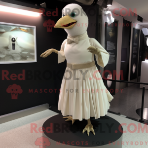 Beige Pigeon maskot kostume...