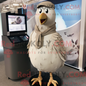 Beige duivenmascottekostuum...