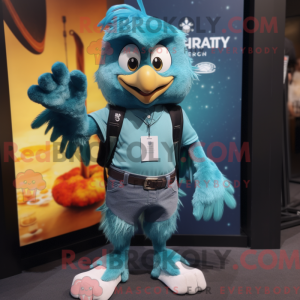 Teal Harpy mascot costume...