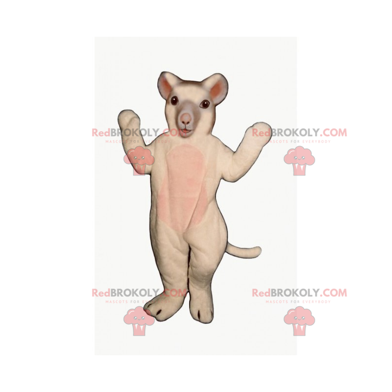 Little white mouse mascot - Redbrokoly.com