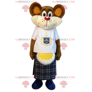 Kleines Mausmaskottchen in einem Kilt - Redbrokoly.com