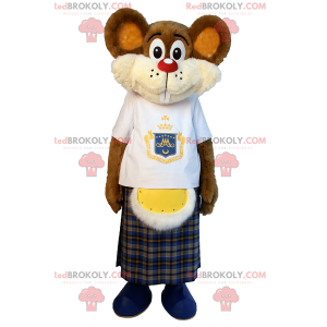 Pequeña mascota del ratón en una falda escocesa - Redbrokoly.com