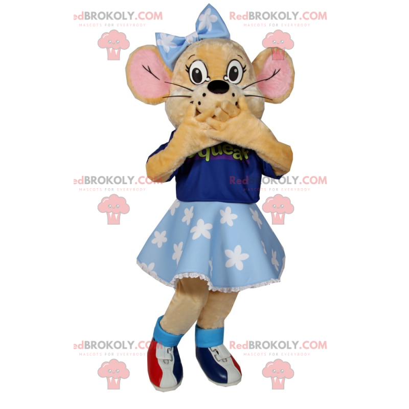 Little mouse mascot in blue dress - Redbrokoly.com