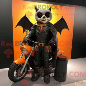 Orange Bat mascot costume...