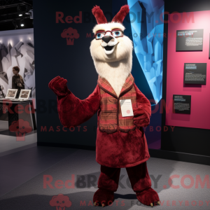 Maroon Lama maskot kostume...