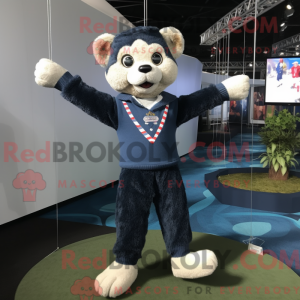 Navy Trapeze Artist mascot...