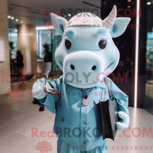 Cyan Bull Maskottchen...