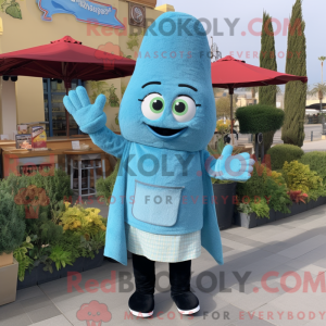 Cyan Falafel maskot kostume...