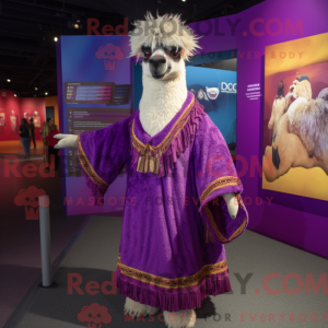 Paars lama-mascottekostuum...