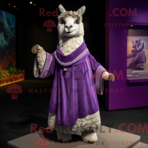 Paars lama-mascottekostuum...
