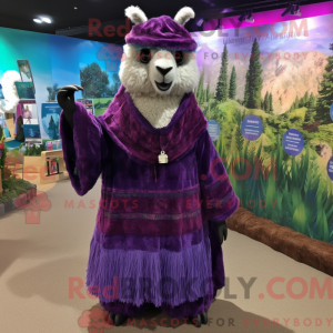 Paars lama-mascottekostuum...