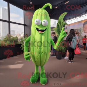 Lime grönn asparges maskot...