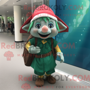 Elf-mascottekostuum gekleed...