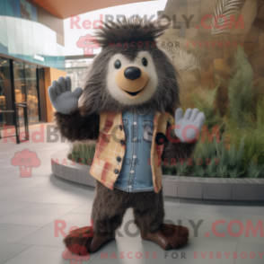 Fantasia de mascote Porco-espinho com calça bootcut e gorros - Porco-espinho mascotes - REBROKO_260326 - RedBrokoly.com