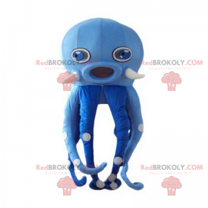 Mascotte di polpo blu - Redbrokoly.com