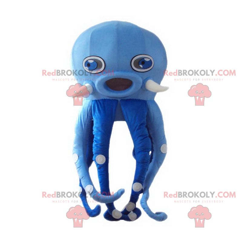 Blue octopus mascot - Redbrokoly.com