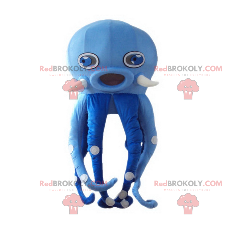 Blå blekksprut maskot - Redbrokoly.com