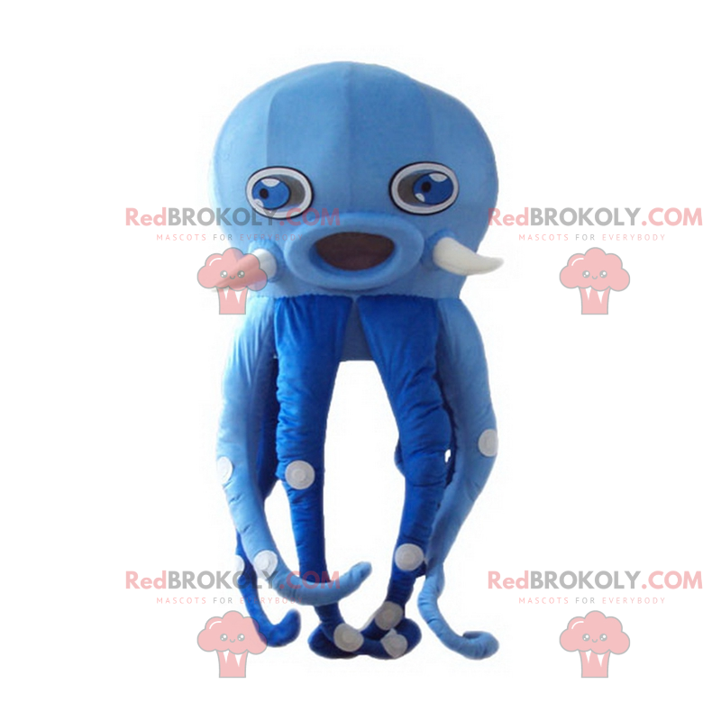 Mascotte di polpo blu - Redbrokoly.com