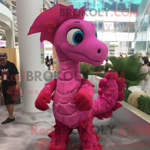 Magenta Sea Horse mascot...