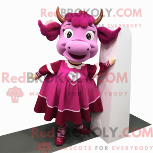 Magenta Bull Maskottchen...