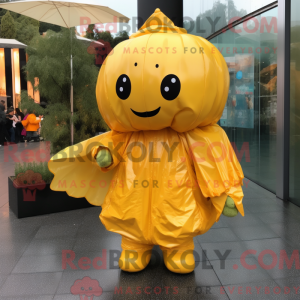 Gold Pumpkin mascot costume...
