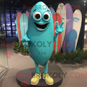 Cyan Surfboard Maskottchen...