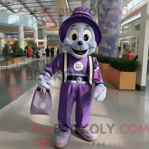 Purple Mime mascot costume...