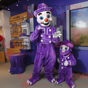 Lilla Mime maskot kostume...