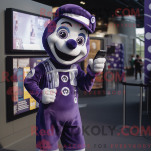 Purple Mime mascot costume...