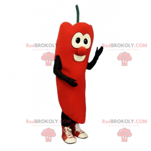 Mascote sorridente com pimenta vermelha - Redbrokoly.com